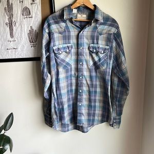 VTG DeeCee Brand plaid pearl snap